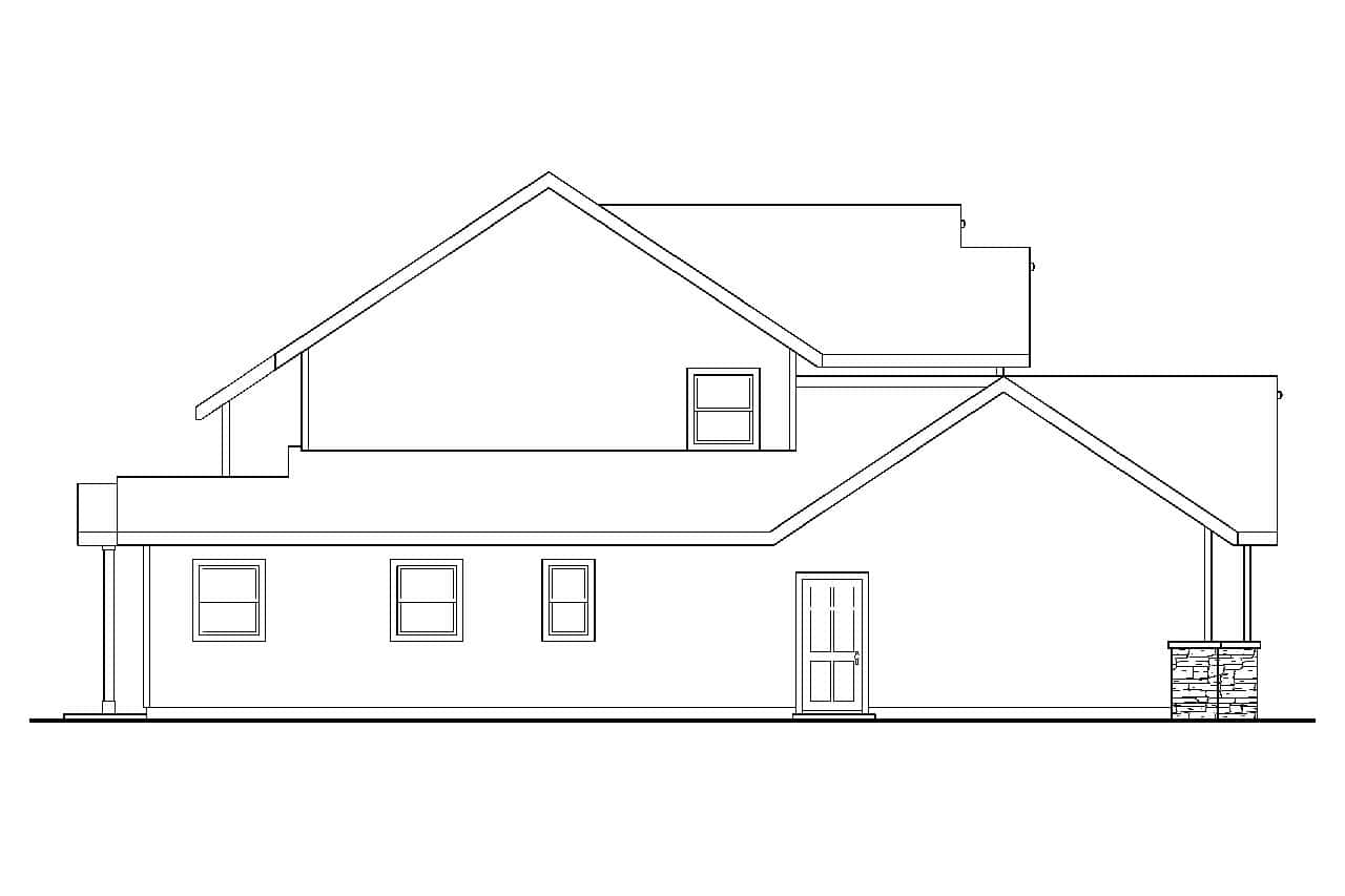 Home Plan Left Elevation of this 4-Bedroom,2963 Sq Ft Plan -108-1114