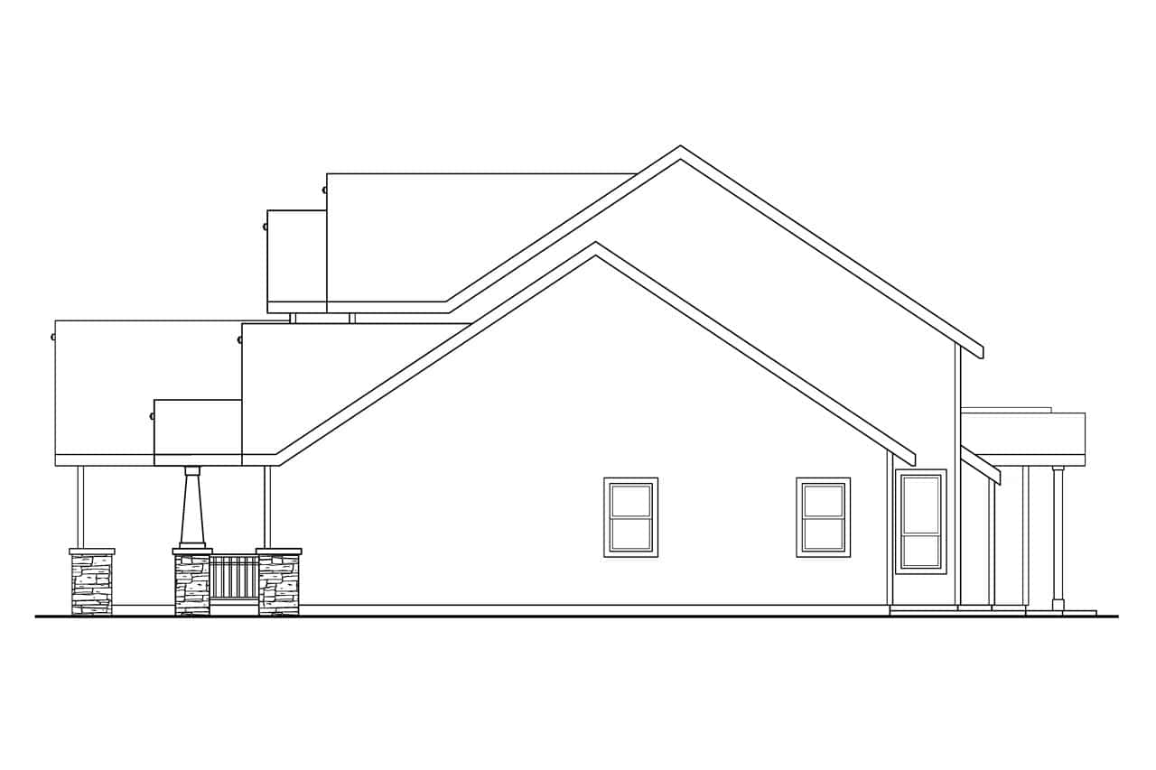 Home Plan Right Elevation of this 4-Bedroom,2963 Sq Ft Plan -108-1114