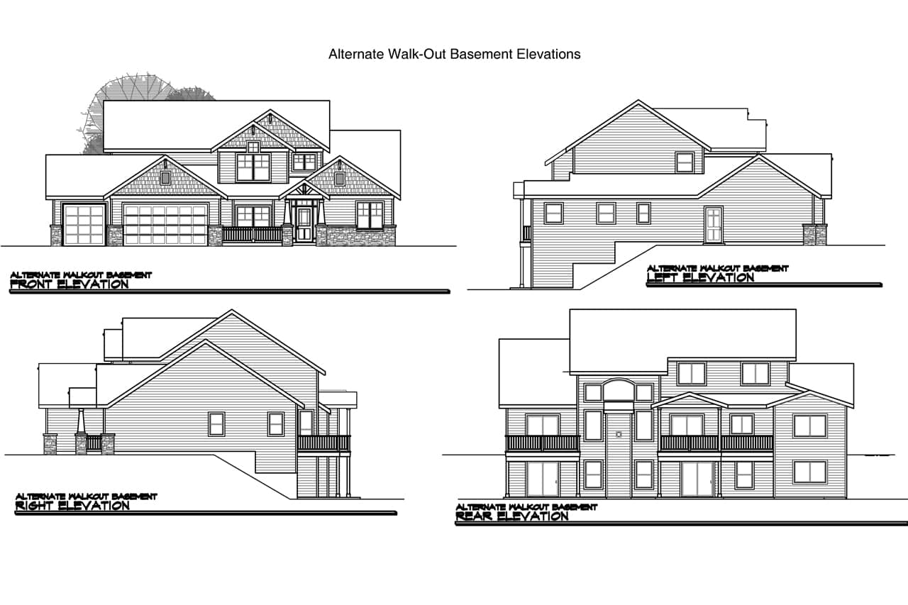 Home Plan Elevations of this 4-Bedroom,2963 Sq Ft Plan -108-1114