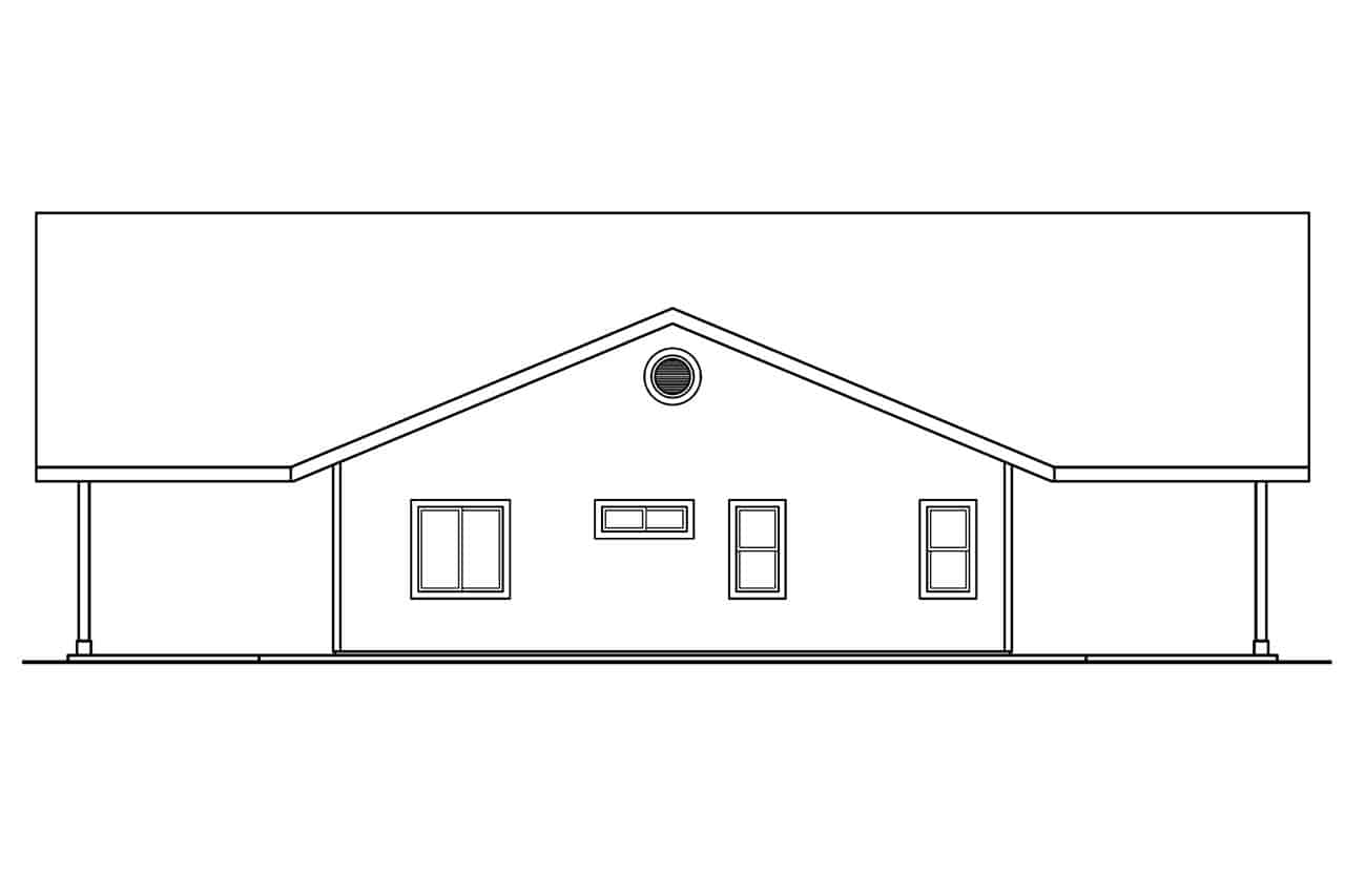 Home Plan Left Elevation of this 3-Bedroom,2145 Sq Ft Plan -108-1115