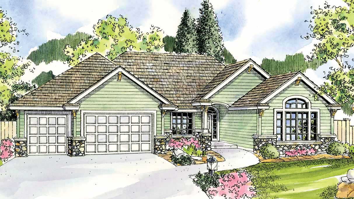 This is the front elevation of these European House Plans.