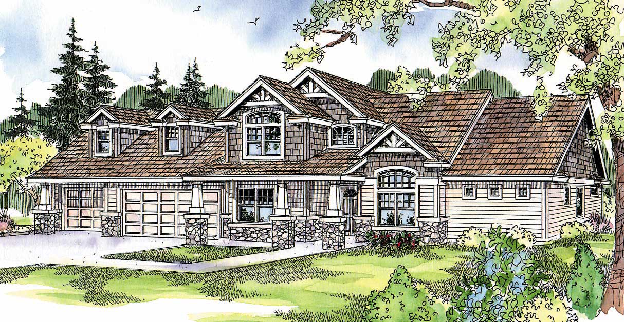 This image shows the Craftsman Style of the house plans.