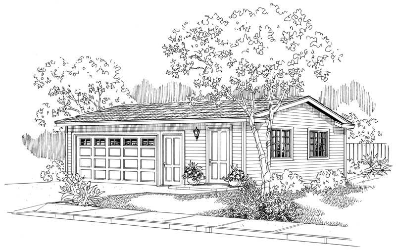 This image shows the garage style of the house plans.
