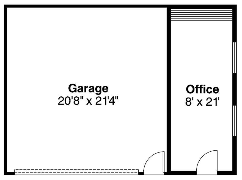 Floor Plan First Story of Garage Plan #108-1122