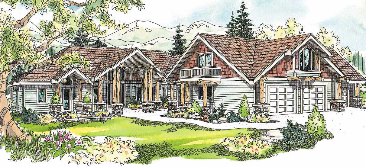 Log Cabins Front Elevation.