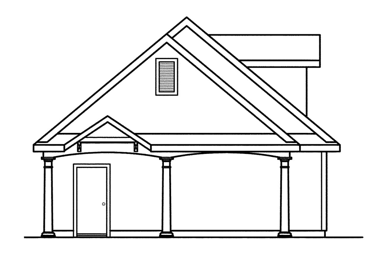 Home Plan Left Elevation of this 0-Bedroom,1184 Sq Ft Plan -108-1125