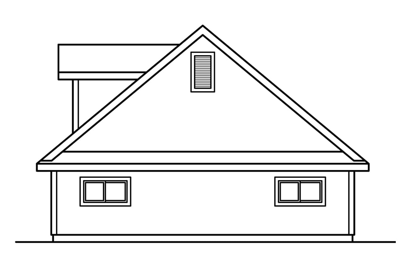 Home Plan Right Elevation of this 0-Bedroom,1184 Sq Ft Plan -108-1125