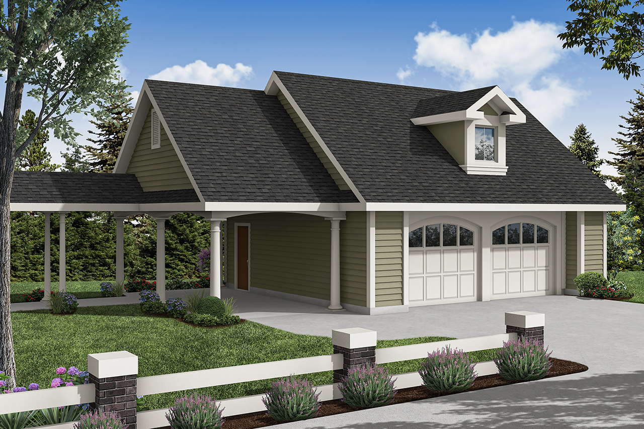 This image shows the garage style of the house plans.