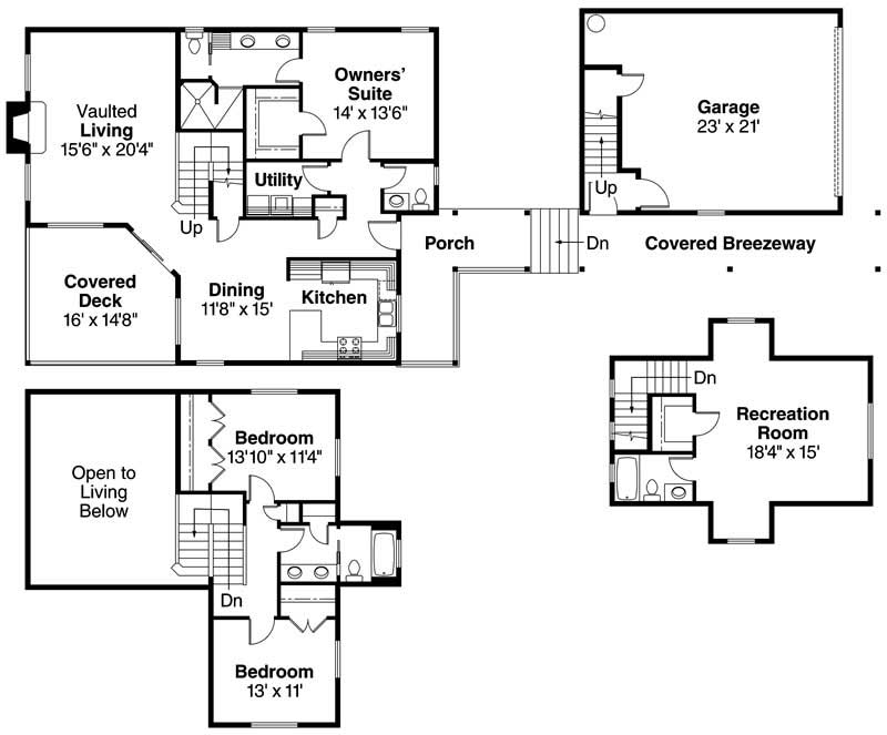 Floor Plan First Story of Coastal Plan #108-1139