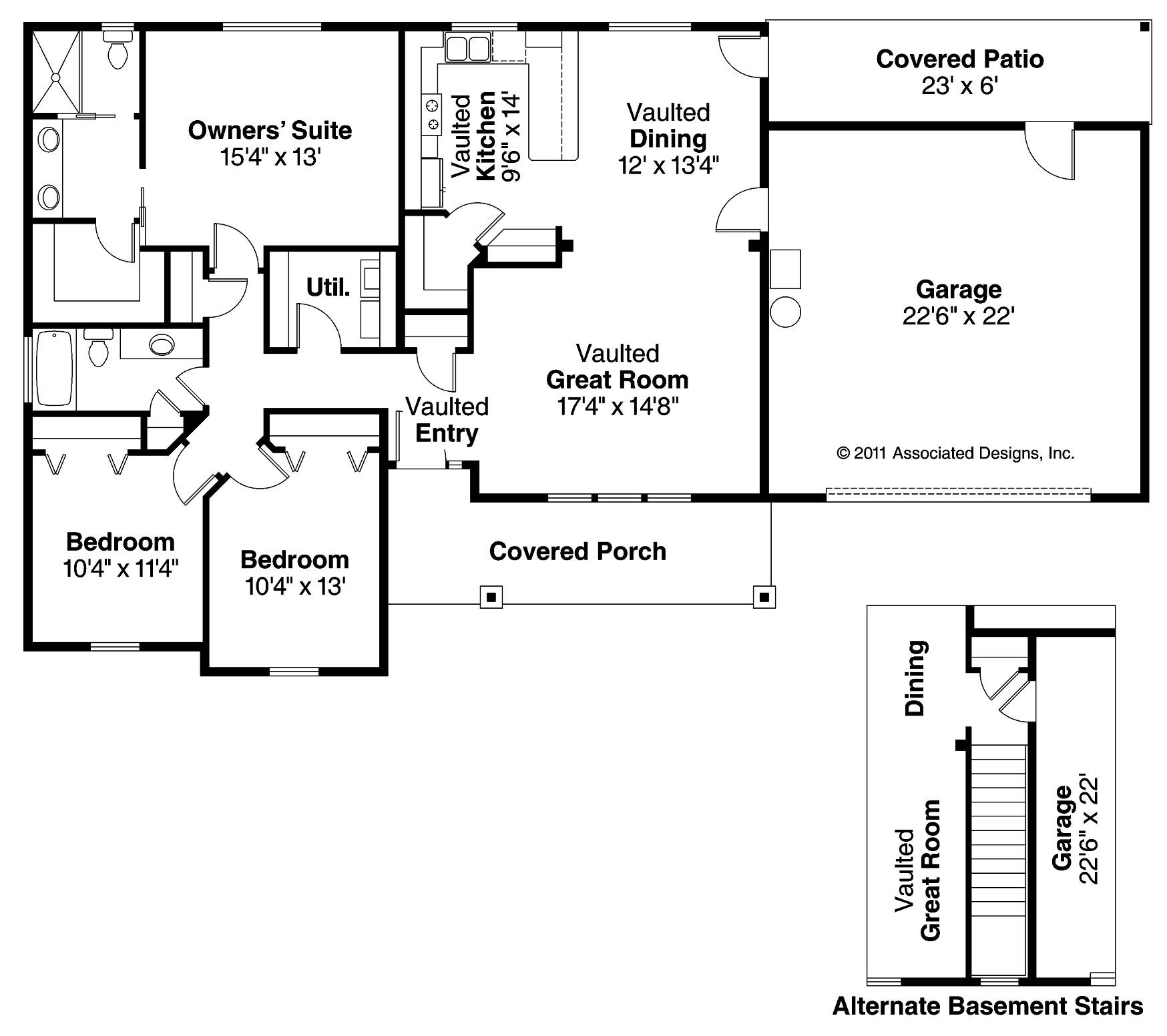 Floor Plan First Story of Country Plan #108-1143