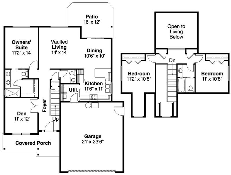 Floor Plan First Story of Contemporary Plan #108-1148
