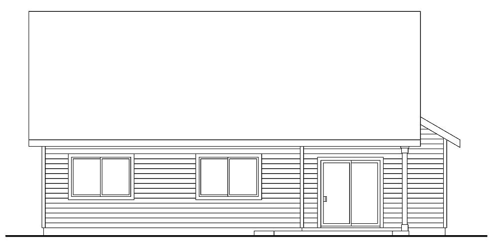 Home Plan Rear Elevation of this 3-Bedroom,1599 Sq Ft Plan -108-1151