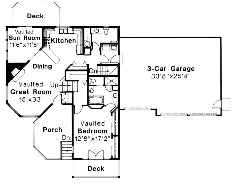 Floor Plan First Story of Contemporary Plan #108-1157