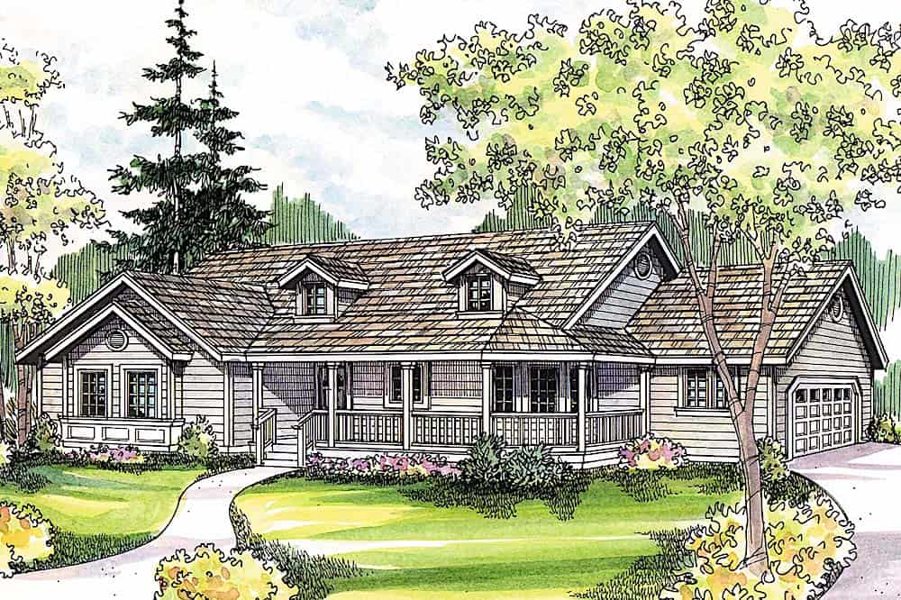 Country home (ThePlanCollection: Plan #108-1159)