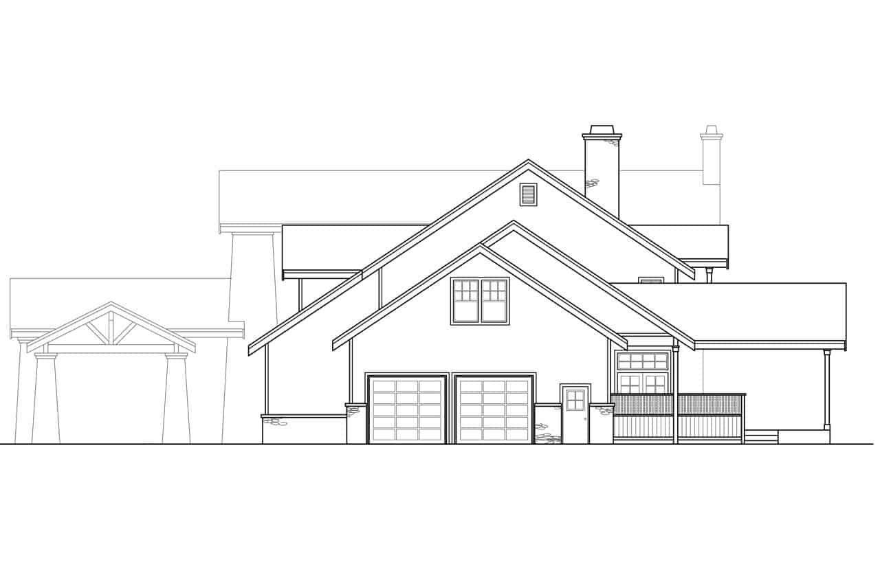 Home Plan Right Elevation of this 3-Bedroom,4021 Sq Ft Plan -108-1161