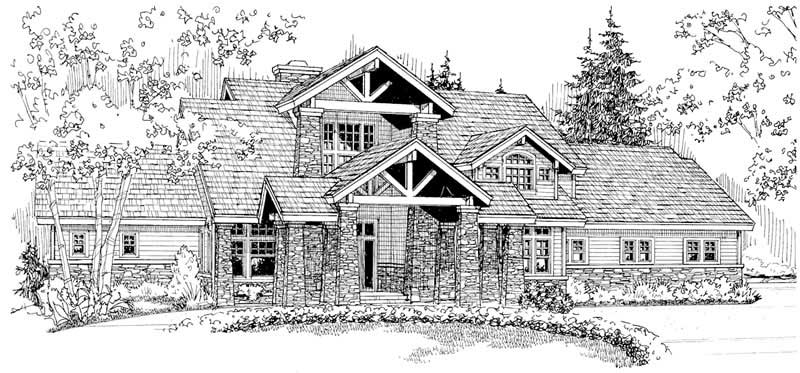 Front View of this 3-Bedroom, 4021 Sq Ft Plan - 108-1161