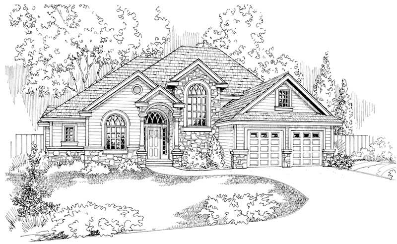 Front View of this 3-Bedroom, 2609 Sq Ft Plan - 108-1162