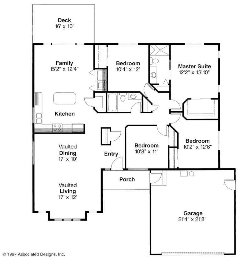 Floor Plan First Story of Small House Plans #108-1165