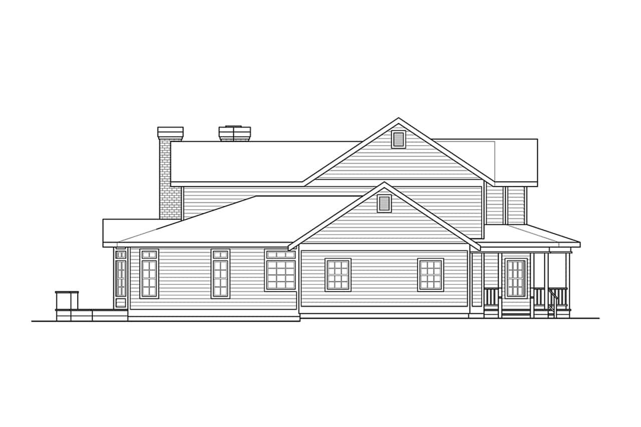 Home Plan Left Elevation of this 4-Bedroom,3792 Sq Ft Plan -108-1168