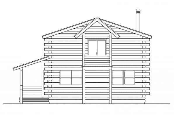 Home Plan Rear Elevation of this 3-Bedroom,1835 Sq Ft Plan -108-1169