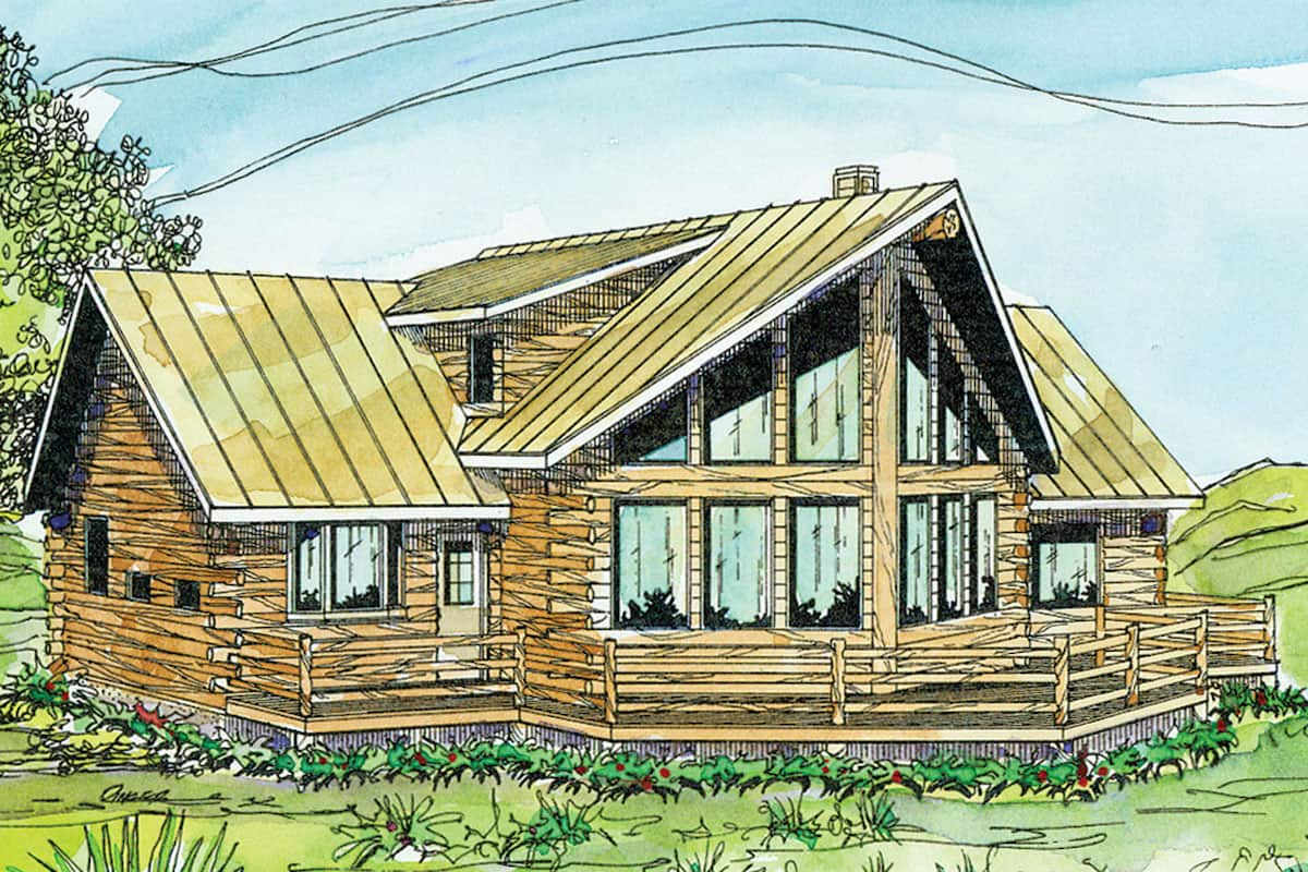 Vacation Home Style House (ThePlanCollection: Plan #108-1171)