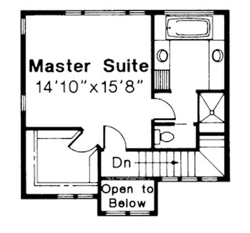 Floor Plan Second Story of Transitional Plan #108-1172