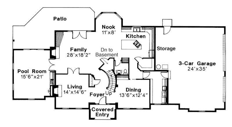 Floor Plan First Story of Luxury Plan #108-1173