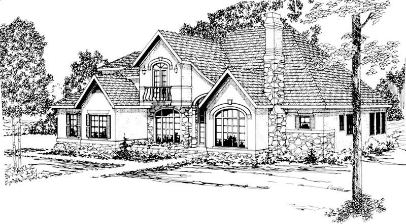 Front View of this 4-Bedroom, 3120 Sq Ft Plan - 108-1174