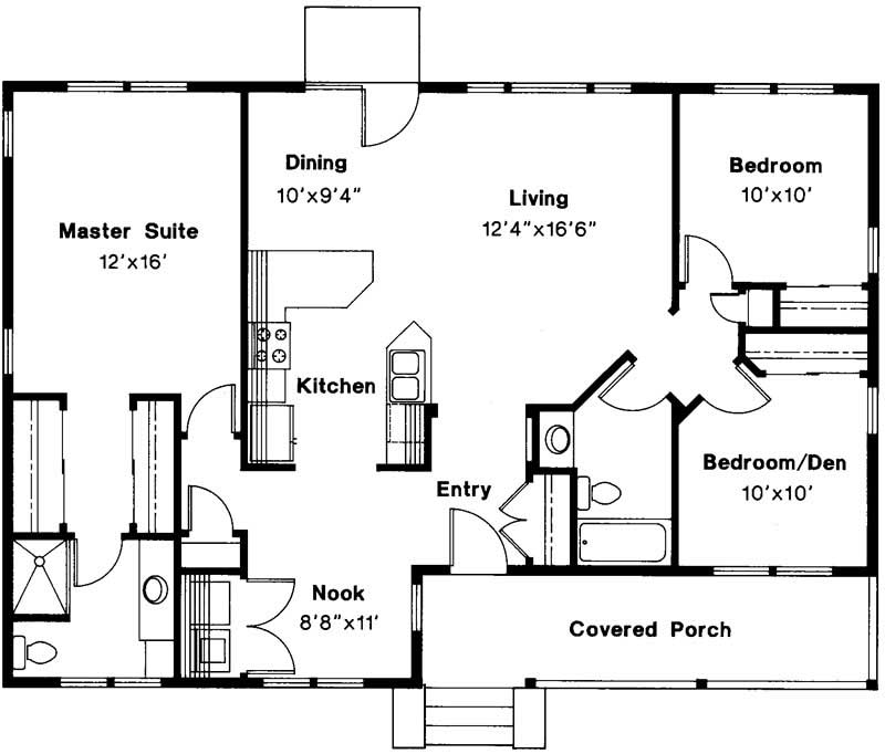 Floor Plan First Story of Country Plan #108-1176
