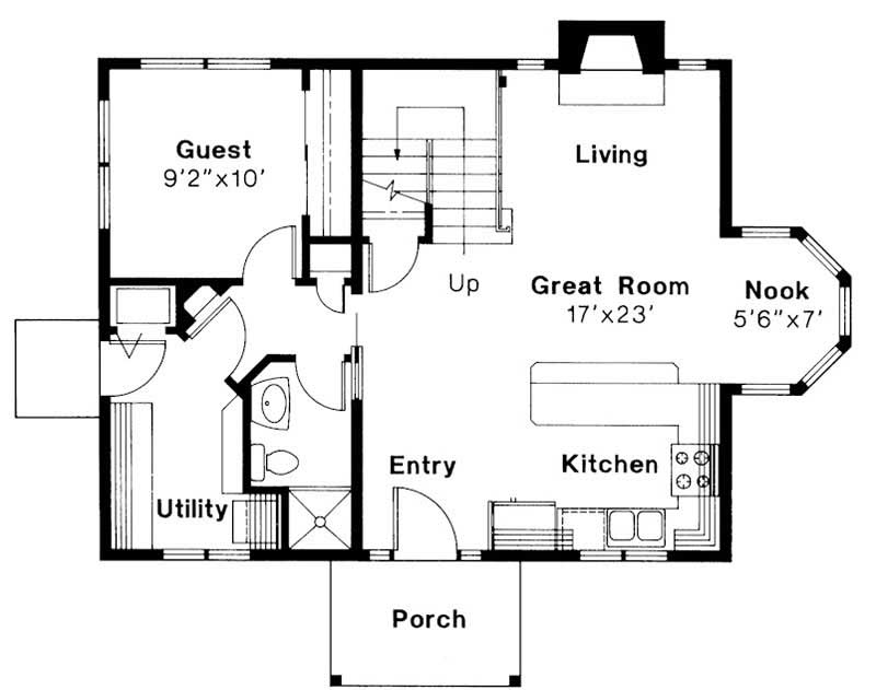 Floor Plan First Story of Country Plan #108-1179