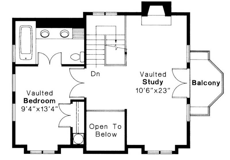 Floor Plan Second Story of Country Plan #108-1179