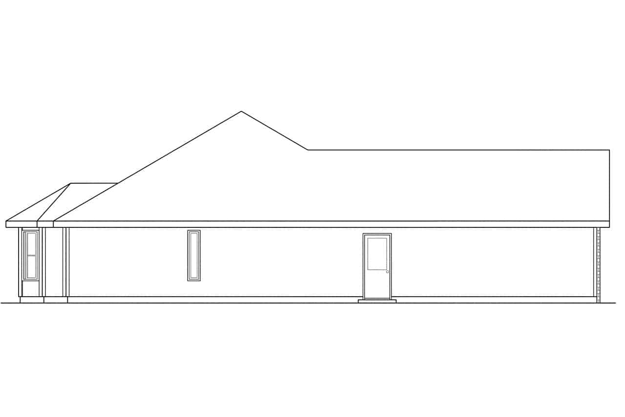 Home Plan Left Elevation of this 4-Bedroom,1835 Sq Ft Plan -108-1181