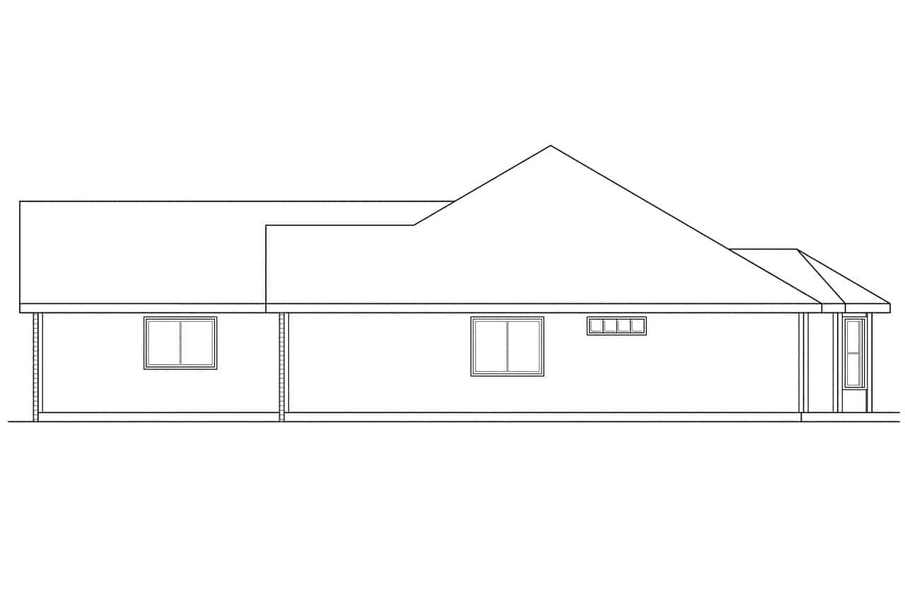 Home Plan Right Elevation of this 4-Bedroom,1835 Sq Ft Plan -108-1181