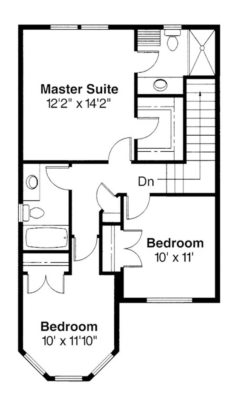 Floor Plan Second Story of Country Plan #108-1183