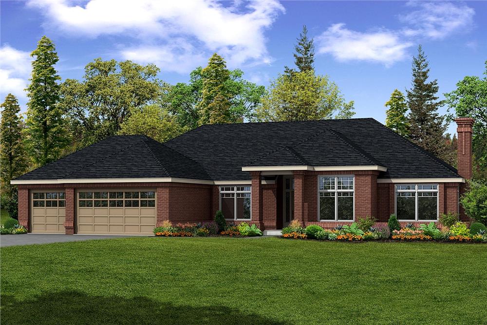 Home Plan Front Elevation of this 3-Bedroom,2684 Sq Ft Plan -108-1185
