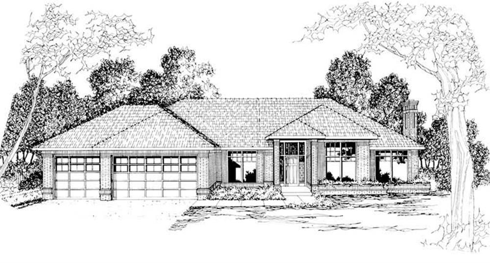 Front View of this 3-Bedroom, 2684 Sq Ft Plan - 108-1185