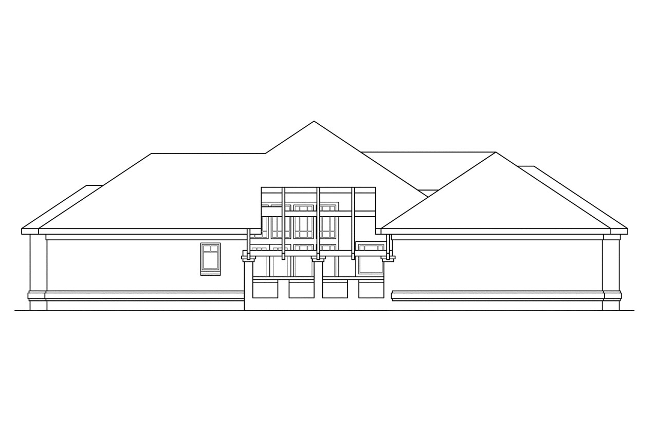 Home Plan Left Elevation of this 3-Bedroom,2684 Sq Ft Plan -108-1185