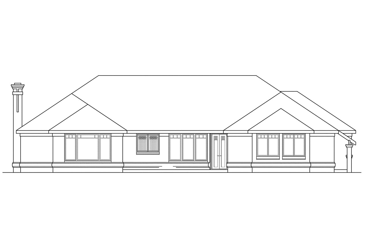 Home Plan Rear Elevation of this 3-Bedroom,2684 Sq Ft Plan -108-1185