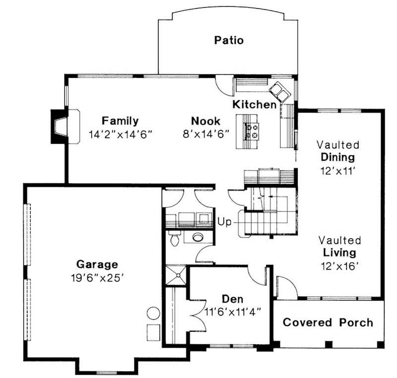 Floor Plan First Story of Mediterranean Plan #108-1186
