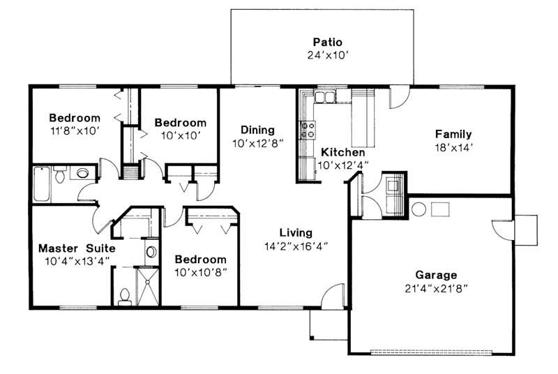 Floor Plan First Story of Ranch Plan #108-1189