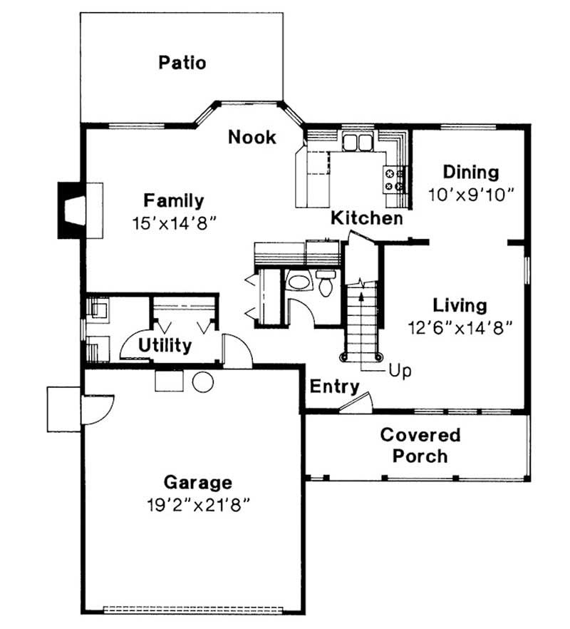 Floor Plan First Story of Country Plan #108-1190