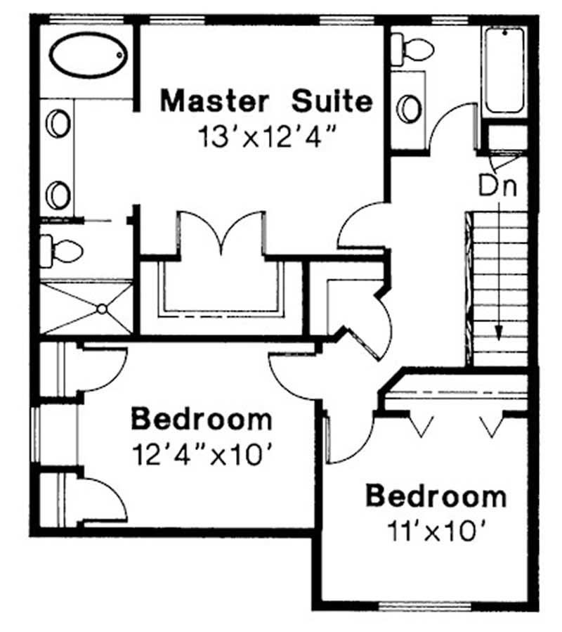 Floor Plan Second Story of Country Plan #108-1190
