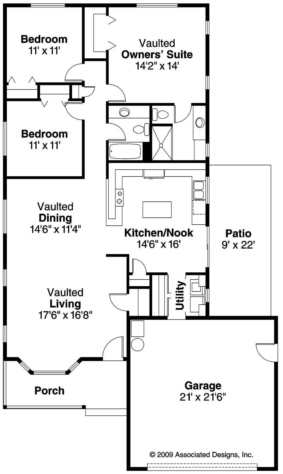 Floor Plan First Story of Small House Plans #108-1191