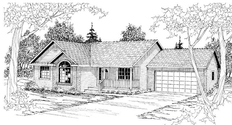 Front View of this 3-Bedroom, 1609 Sq Ft Plan - 108-1193