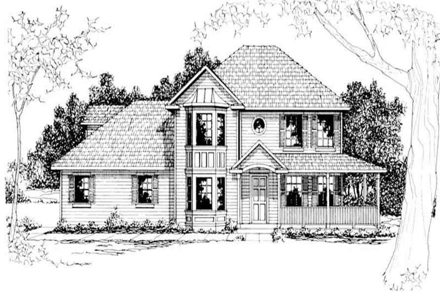 Front View of this 3-Bedroom, 1766 Sq Ft Plan - 108-1194