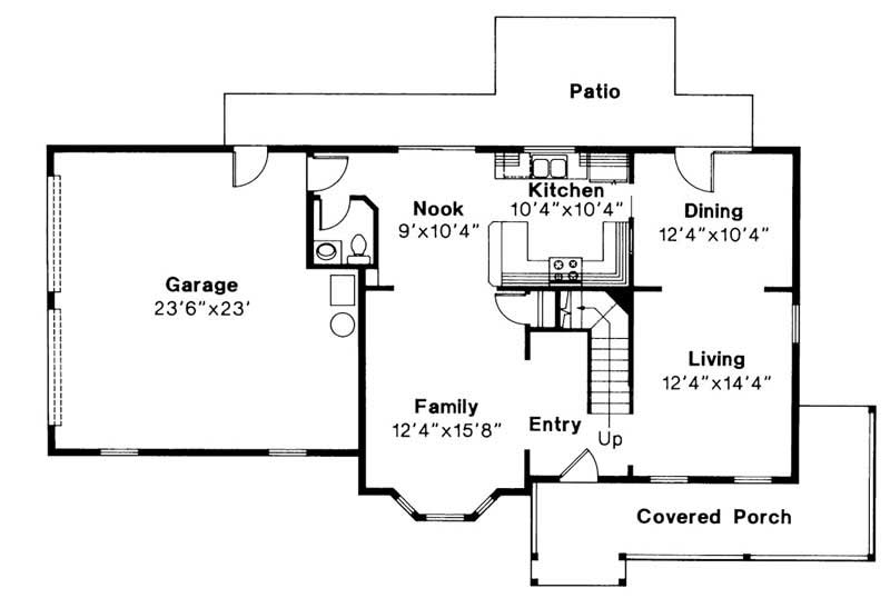 Floor Plan First Story of Country Plan #108-1194