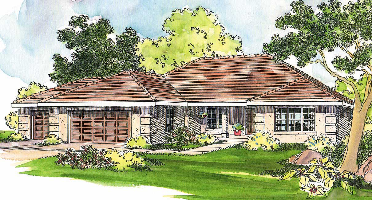 This image shows the Southwest style for this set of house plans.