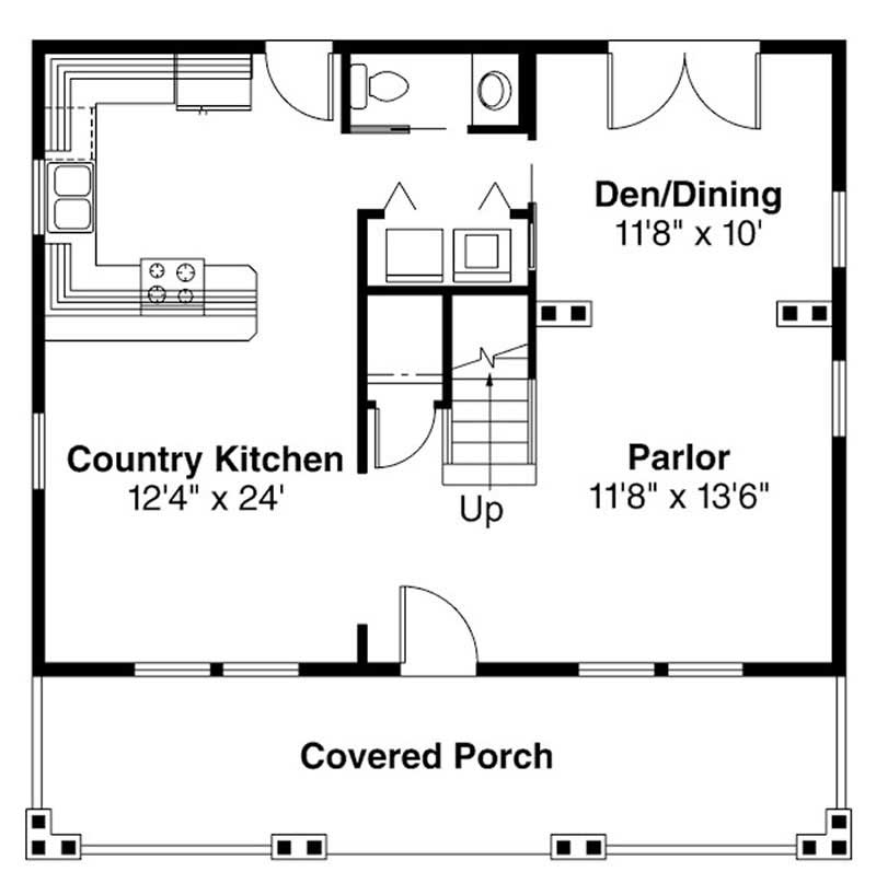 Floor Plan First Story of Country Plan #108-1196