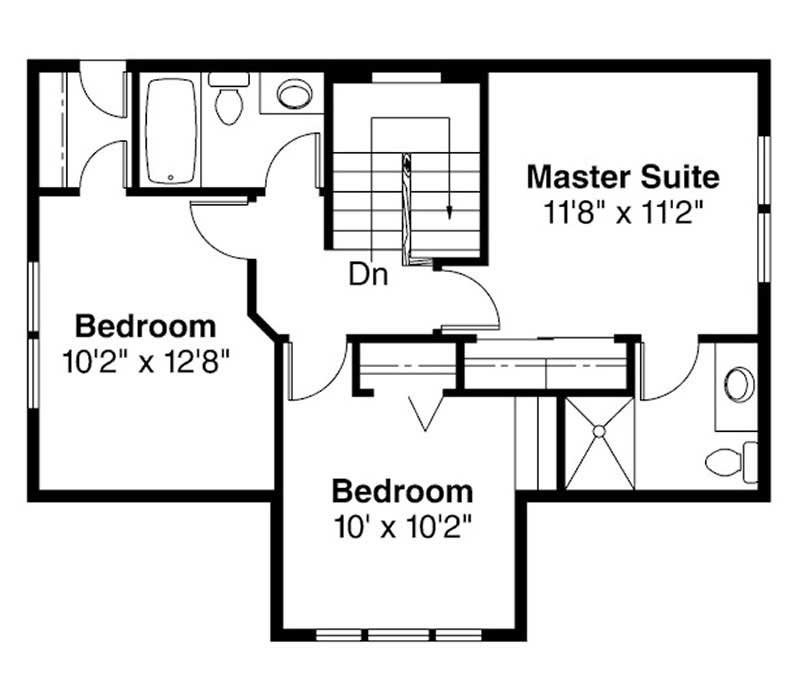 Floor Plan Second Story of Country Plan #108-1196