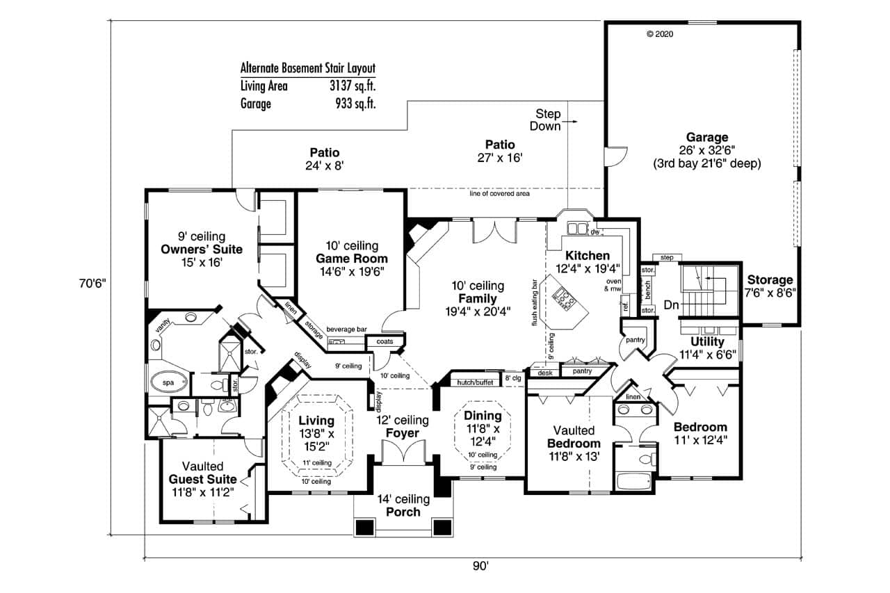 Main Level of Southern Plan #108-1207